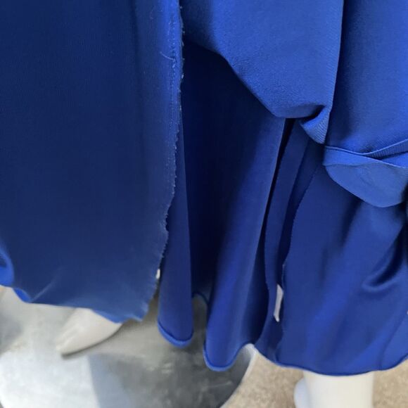 Betsy And Adam Beaded One Shoulder Floor Length Dress Gown 4 Blue Winter Holiday - Picture 10 of 13